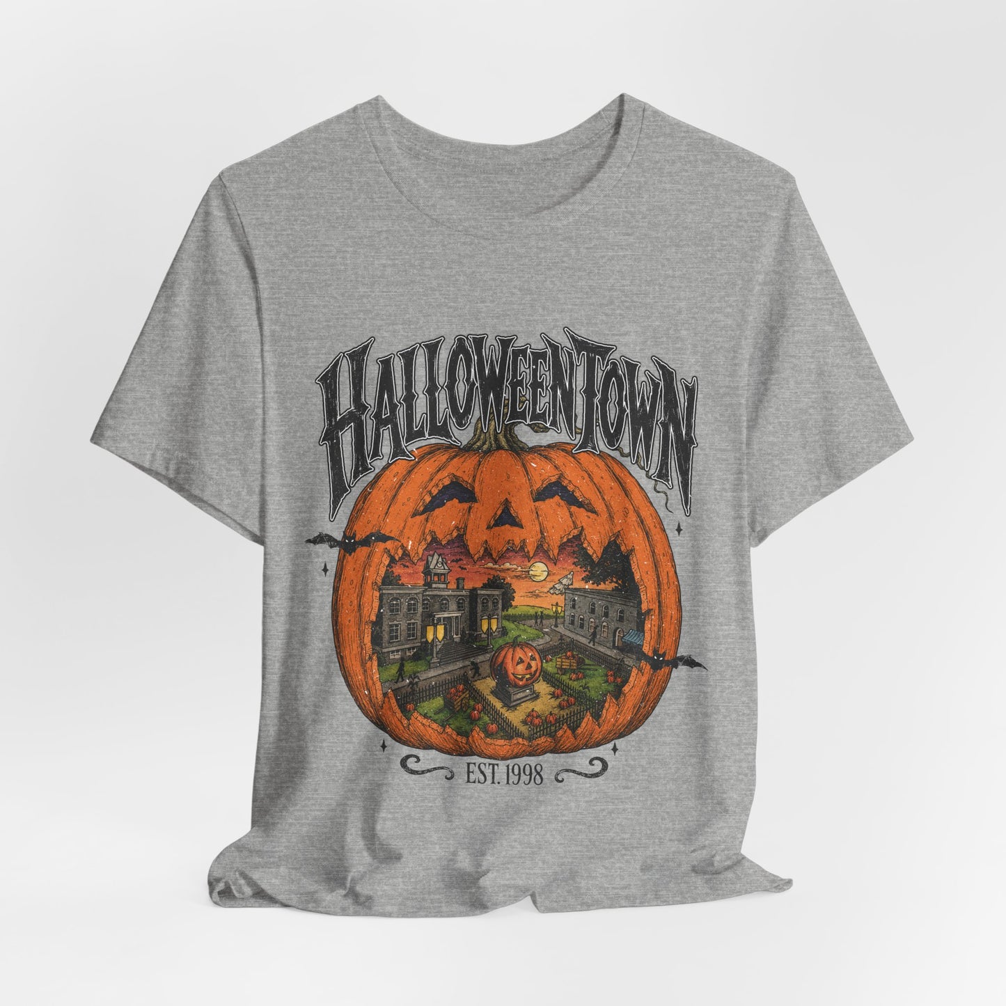 Halloweentown Pumpkin Graphic Tee — "Halloweentown" EST. 1993 Halloween T‑Shirt