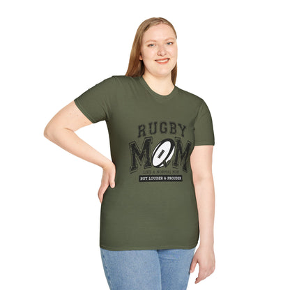 Rugby Mom T-Shirt — Distressed Football Design, Perfect Gift for Rugby Mothers