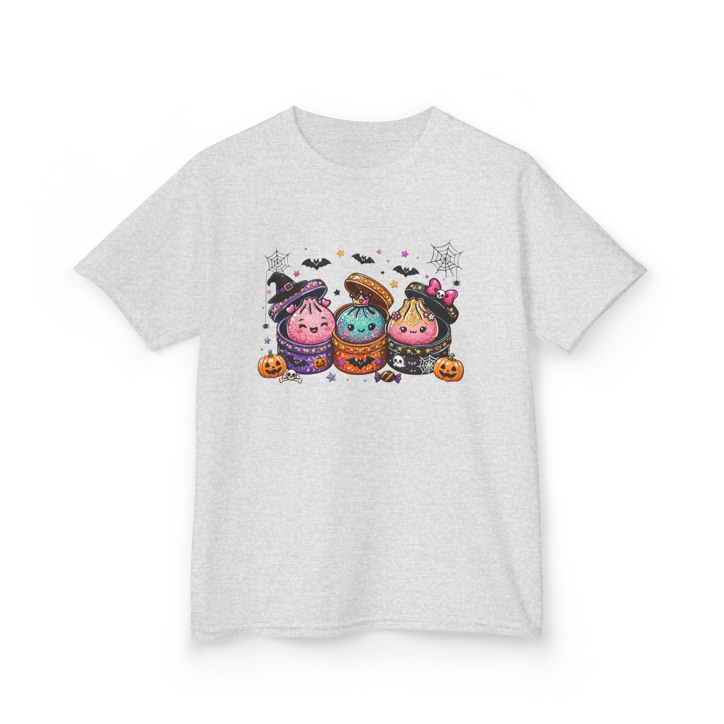 Kids Halloween Candy Trio Tee — Cute Trick-or-Treat Pumpkin Witch Design