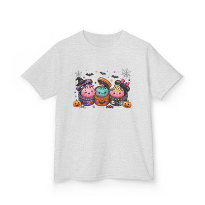 Kids Halloween Candy Trio Tee — Cute Trick-or-Treat Pumpkin Witch Design