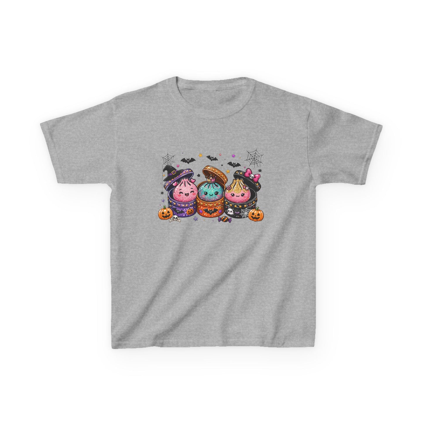 Kids Halloween Candy Trio Tee — Cute Trick-or-Treat Pumpkin Witch Design