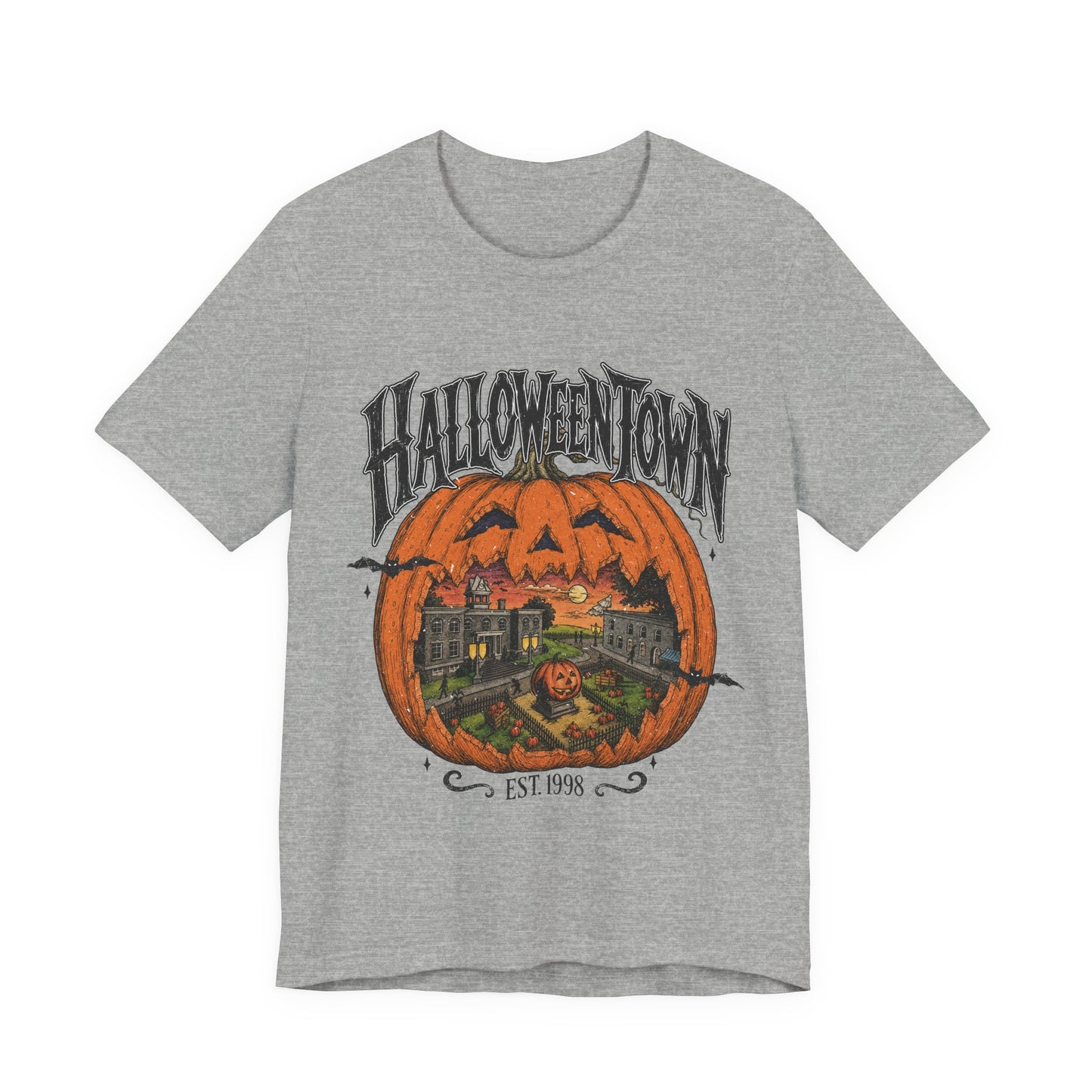 Halloweentown Pumpkin Graphic Tee — "Halloweentown" EST. 1993 Halloween T‑Shirt