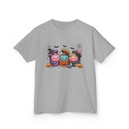 Kids Halloween Candy Trio Tee — Cute Trick-or-Treat Pumpkin Witch Design
