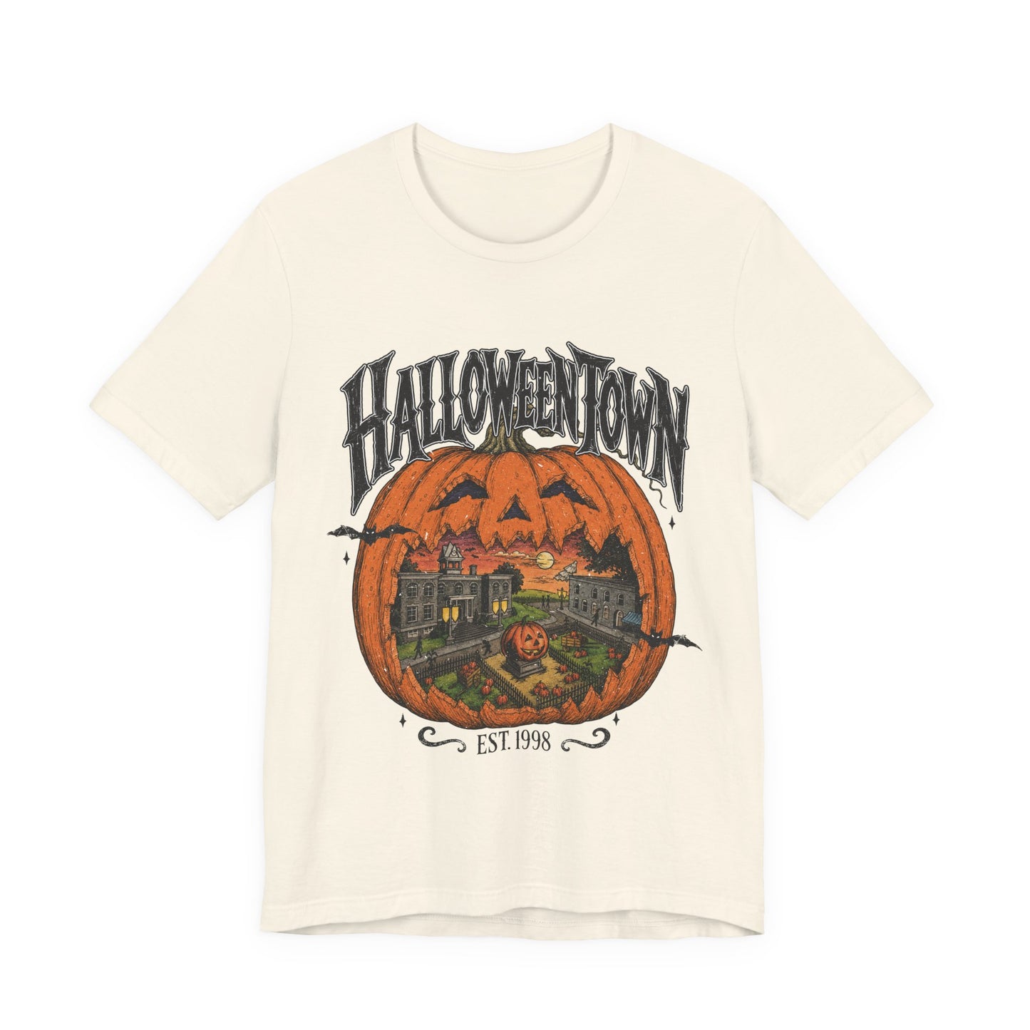 Halloweentown Pumpkin Graphic Tee — "Halloweentown" EST. 1993 Halloween T‑Shirt