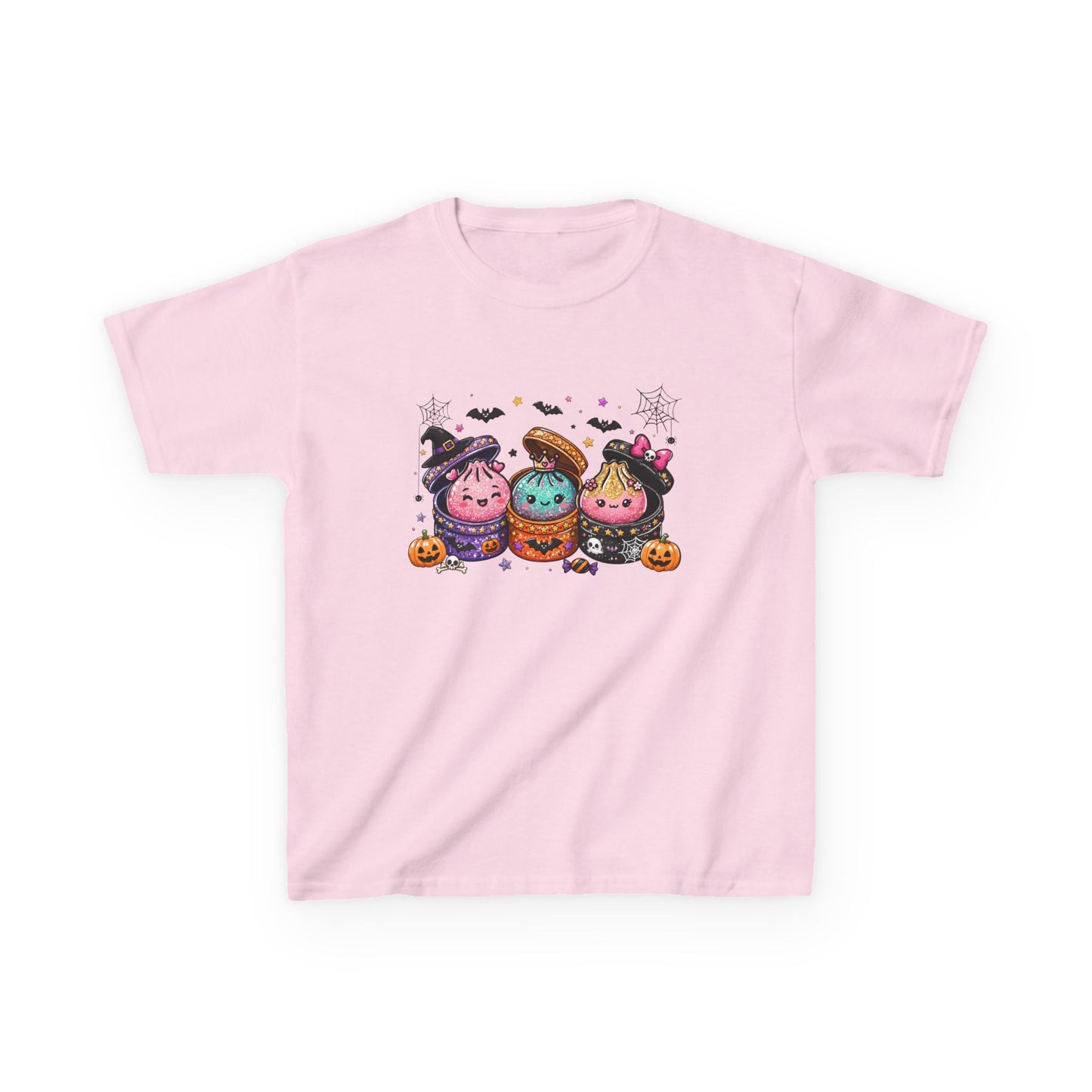 Kids Halloween Candy Trio Tee — Cute Trick-or-Treat Pumpkin Witch Design