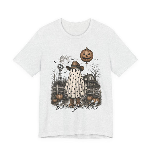 Halloween Ghost Tee — “Boo y’all” Vintage Pumpkin Costume Shirt