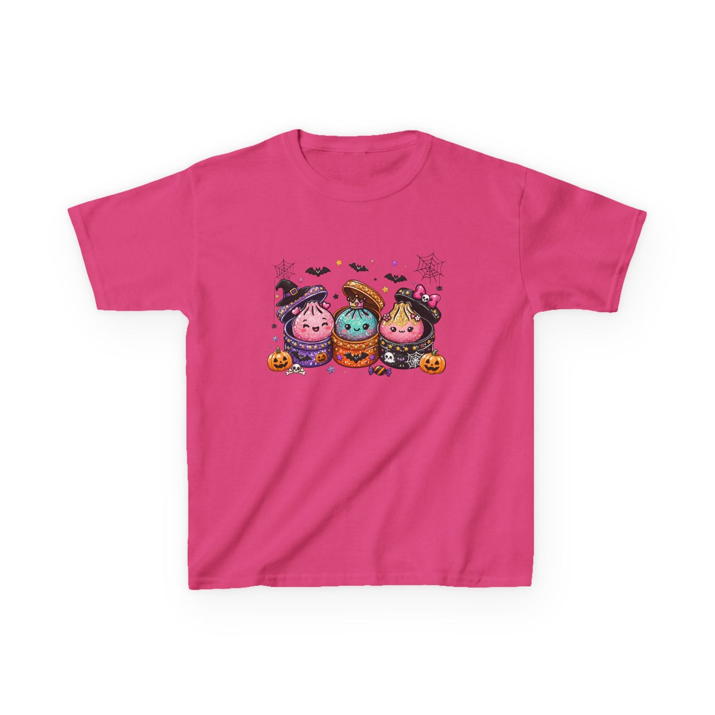 Kids Halloween Candy Trio Tee — Cute Trick-or-Treat Pumpkin Witch Design