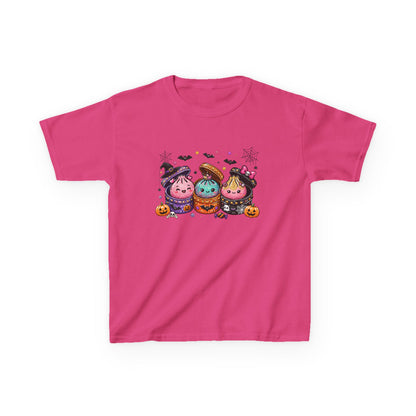 Kids Halloween Candy Trio Tee — Cute Trick-or-Treat Pumpkin Witch Design