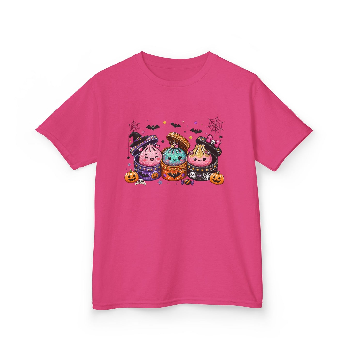 Kids Halloween Candy Trio Tee — Cute Trick-or-Treat Pumpkin Witch Design
