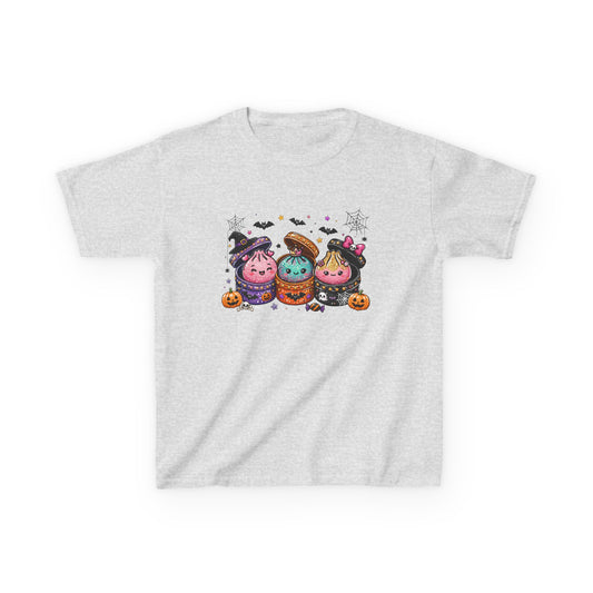 Kids Halloween Candy Trio Tee — Cute Trick-or-Treat Pumpkin Witch Design